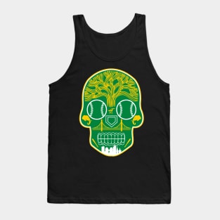 Kelly Green Oakland Sugar Skull Tank Top